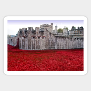 Tower of London Red Poppies Sticker